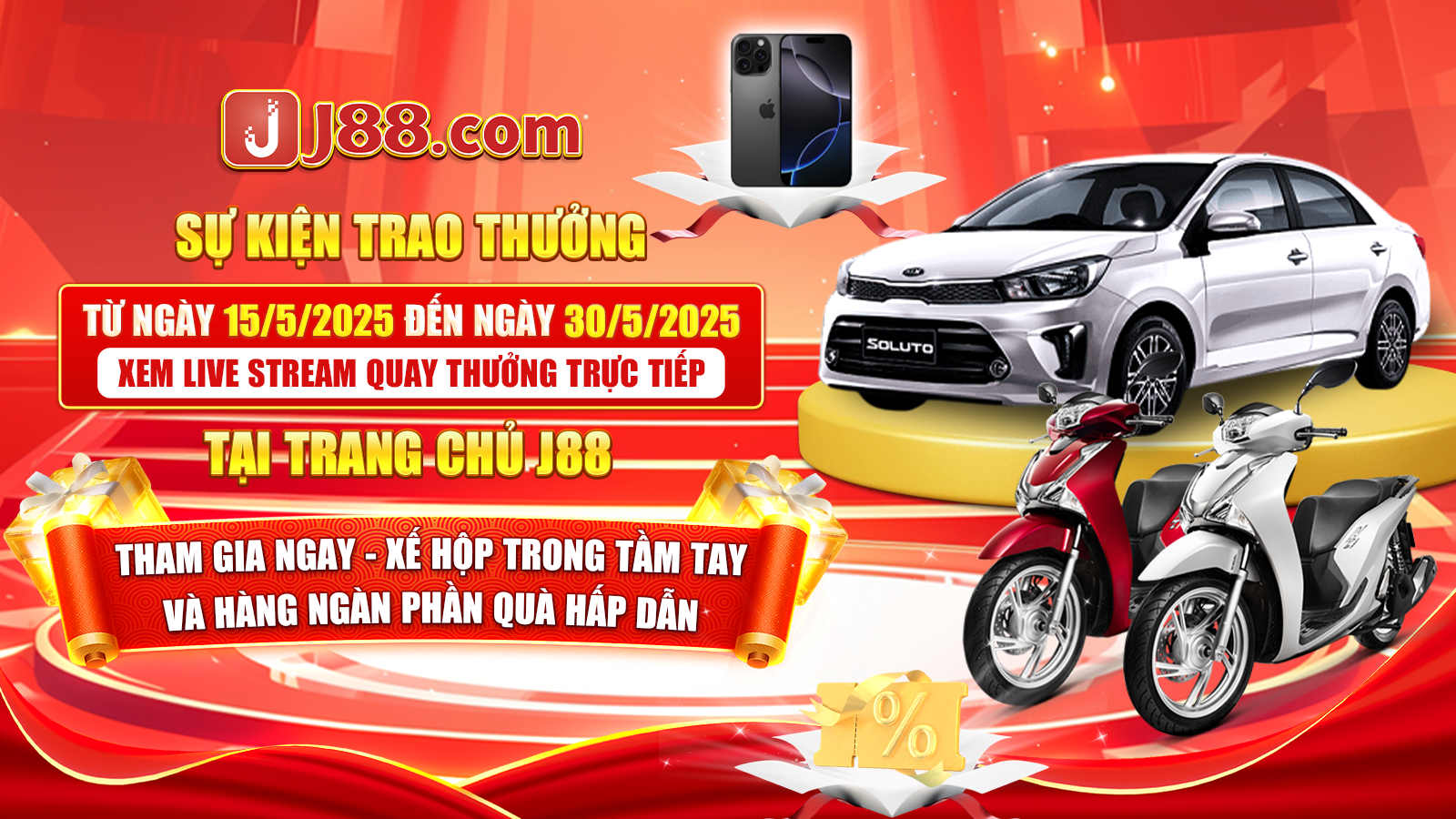 J88 SỰ KIỆN LIVESTREAM TẶNG XE SANG